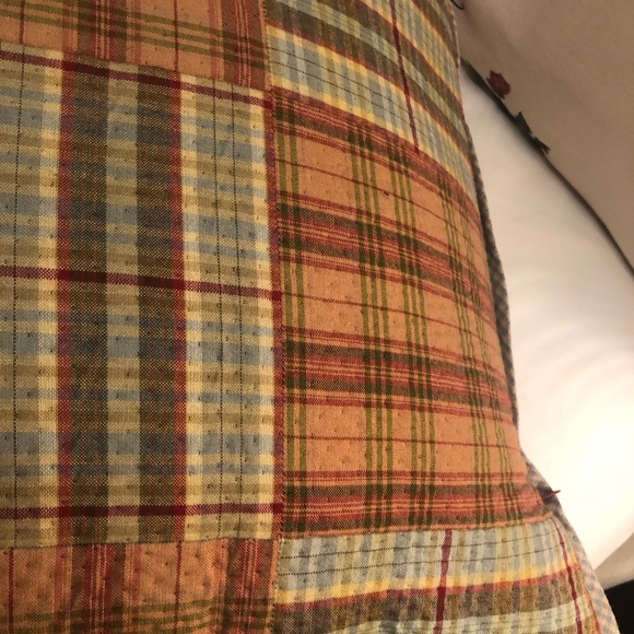 Pierre Frey plaid quoted single oblong bed pillow - Picture 2 of 4